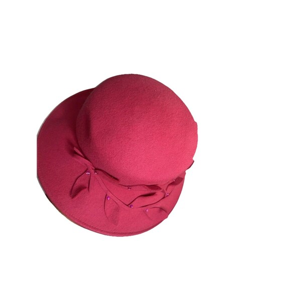 Vintage Betmar Demure Wool Beaded Pink Brim Hat main image 5